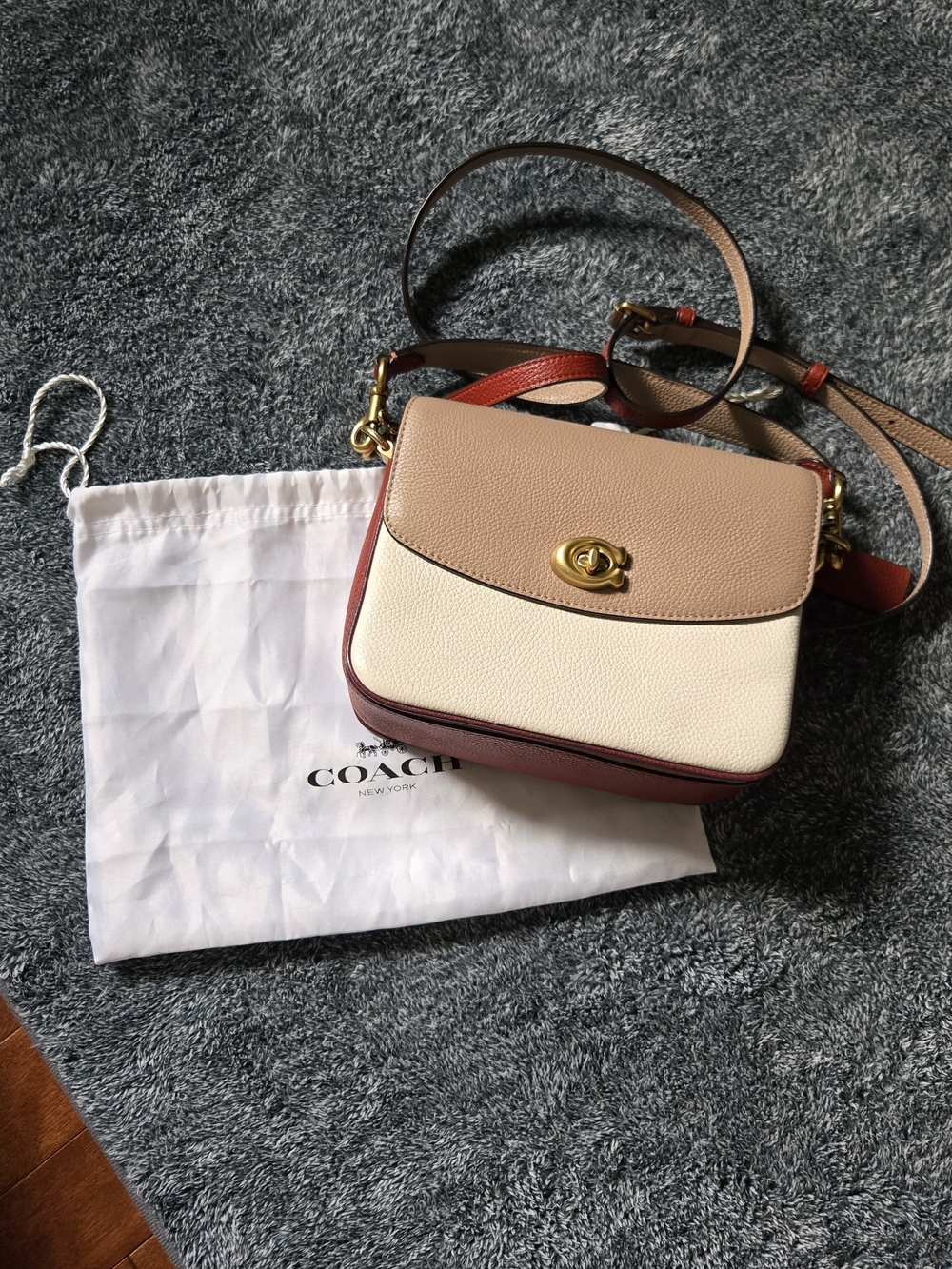 Coach Cassie Colorblock Leather Turnlock Crossbody Bag